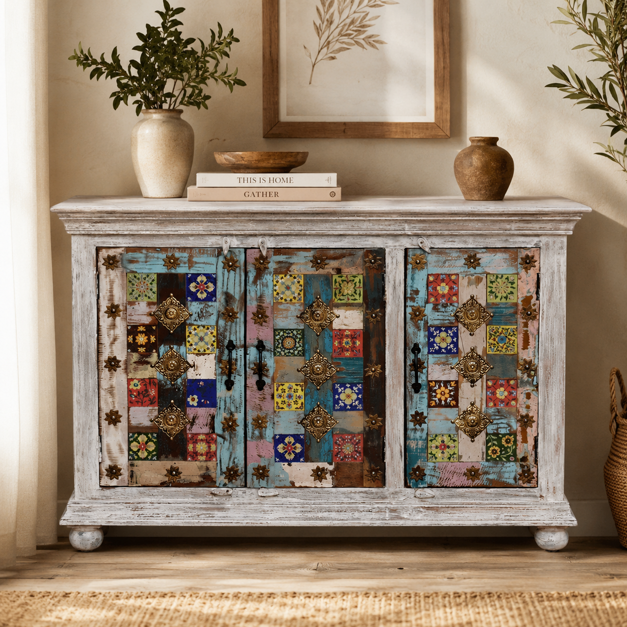 Carol Multi Color Tile SideBoard