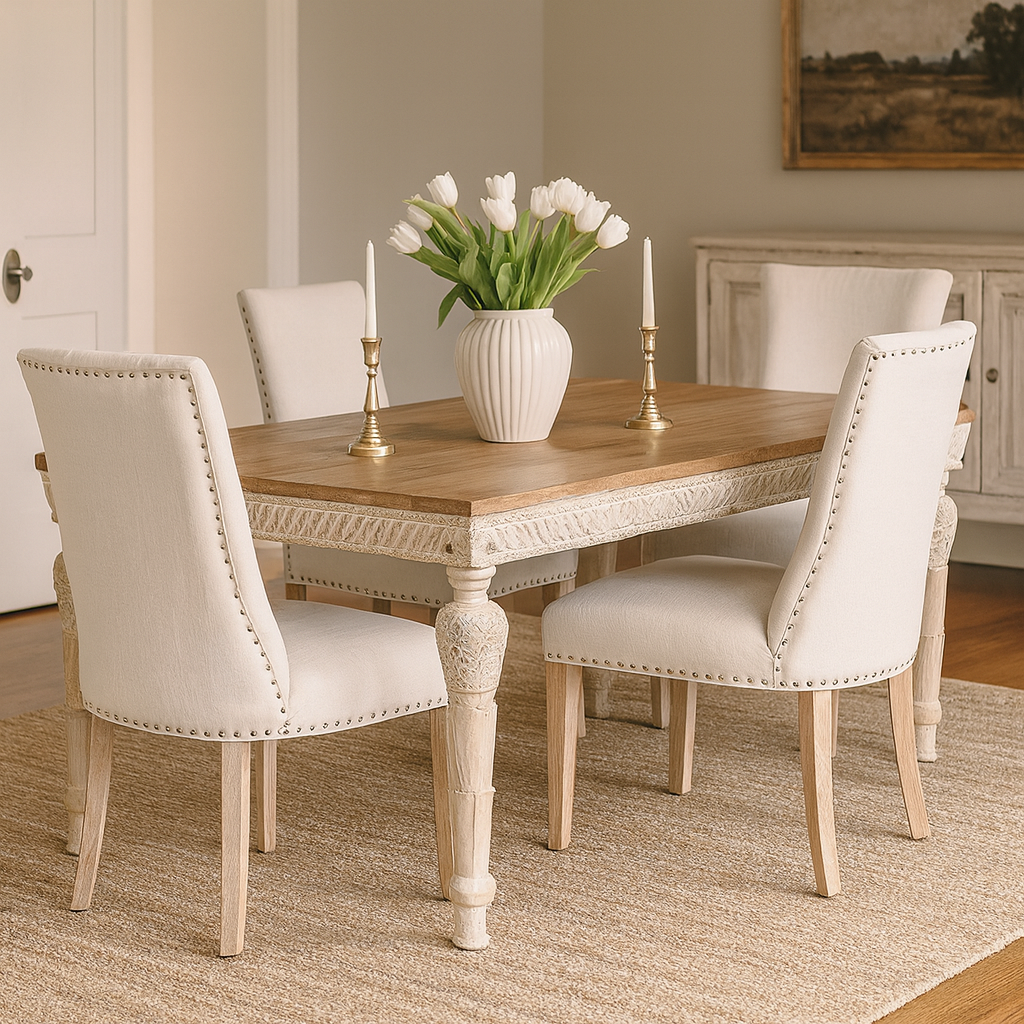 Lawman Hand Carved Wooden Dining Table