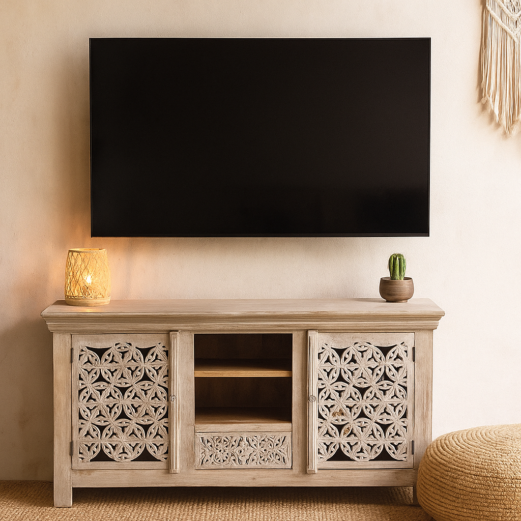 Linehan Hand Carved Wooden TV Cabinet