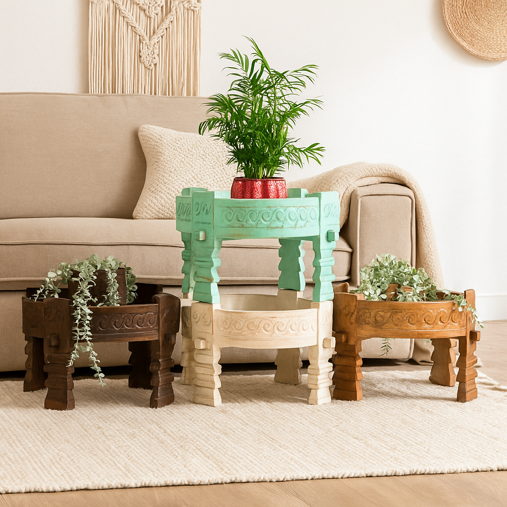 Jiggy Carved Chakki Table