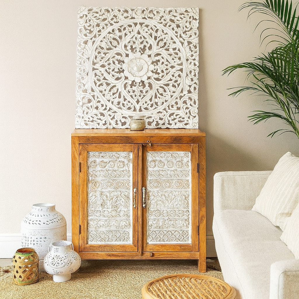 Anna Carved Wooden Cabinet