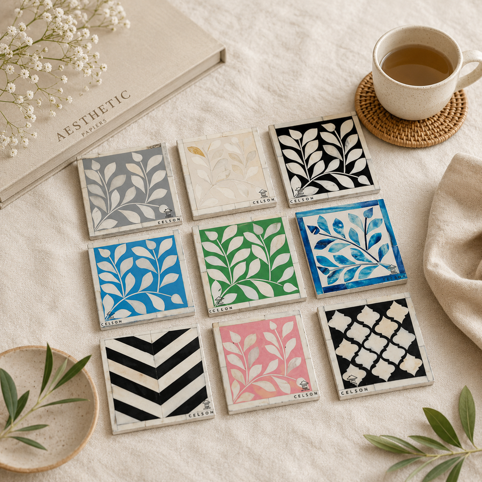 Deena Bone Inlay Coaster