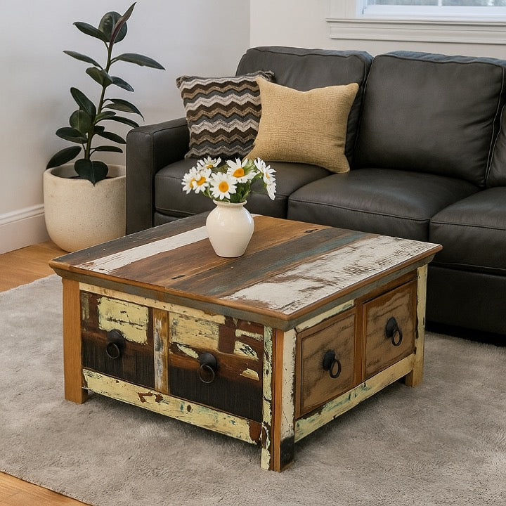 Daylan Wooden Carved Coffee Table