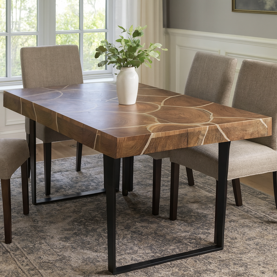 Leah Hand Carved Wooden Dinning Table