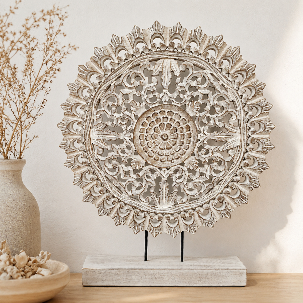 Biba Wooden Carved Table Decor