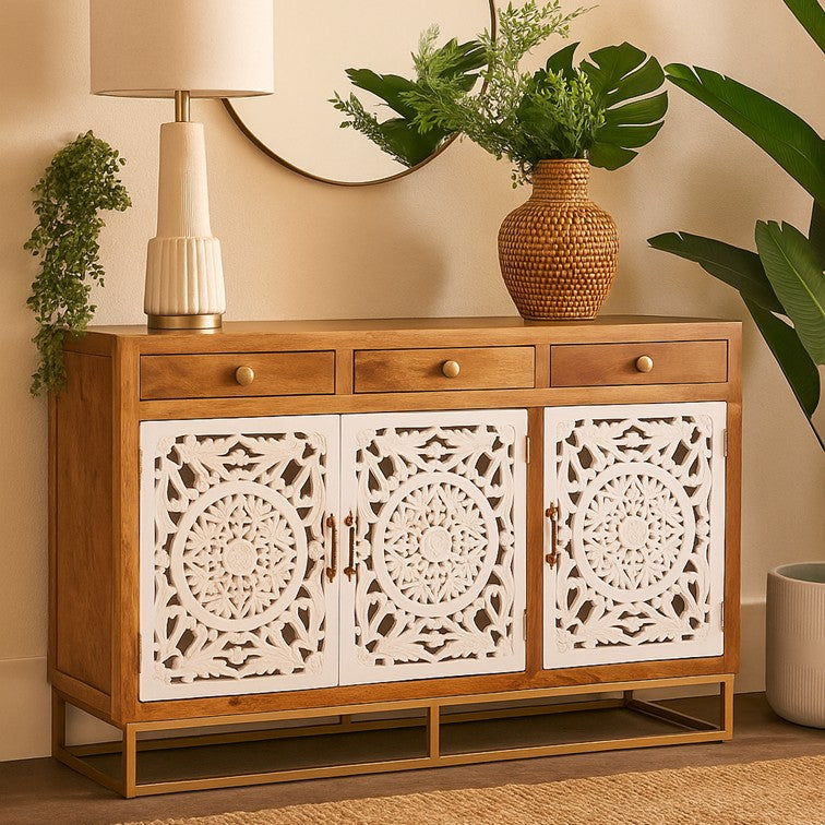 Joseph Carved Wooden Sideboard