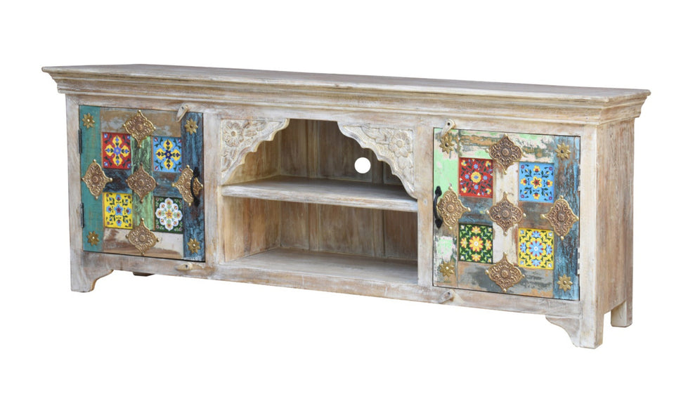 Stella Hand Carved Tile TV Cabinet