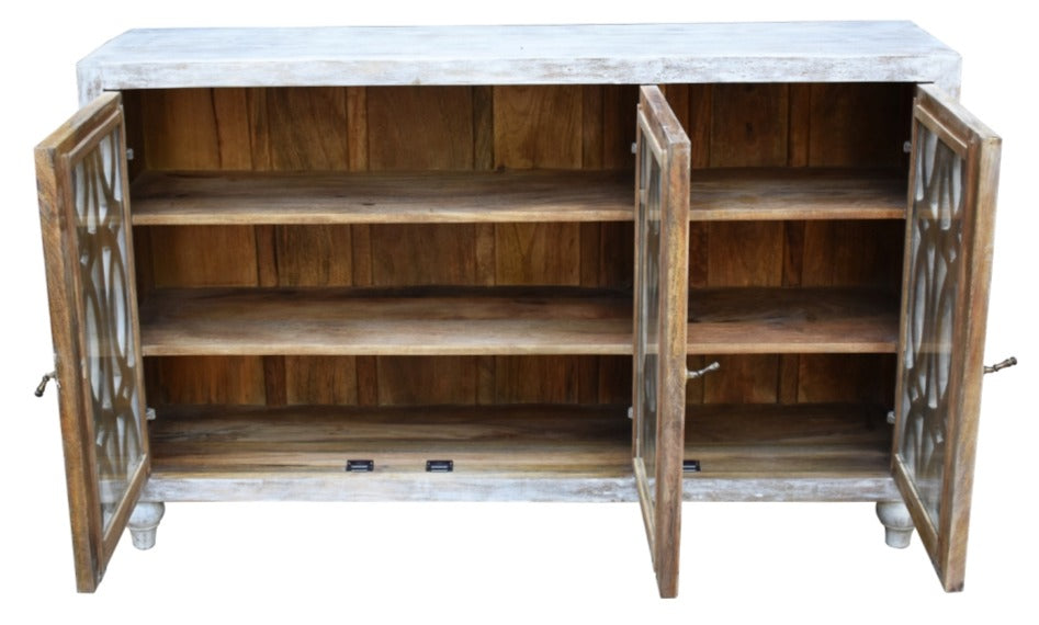 Jody Hand Carved Wooden Side Board