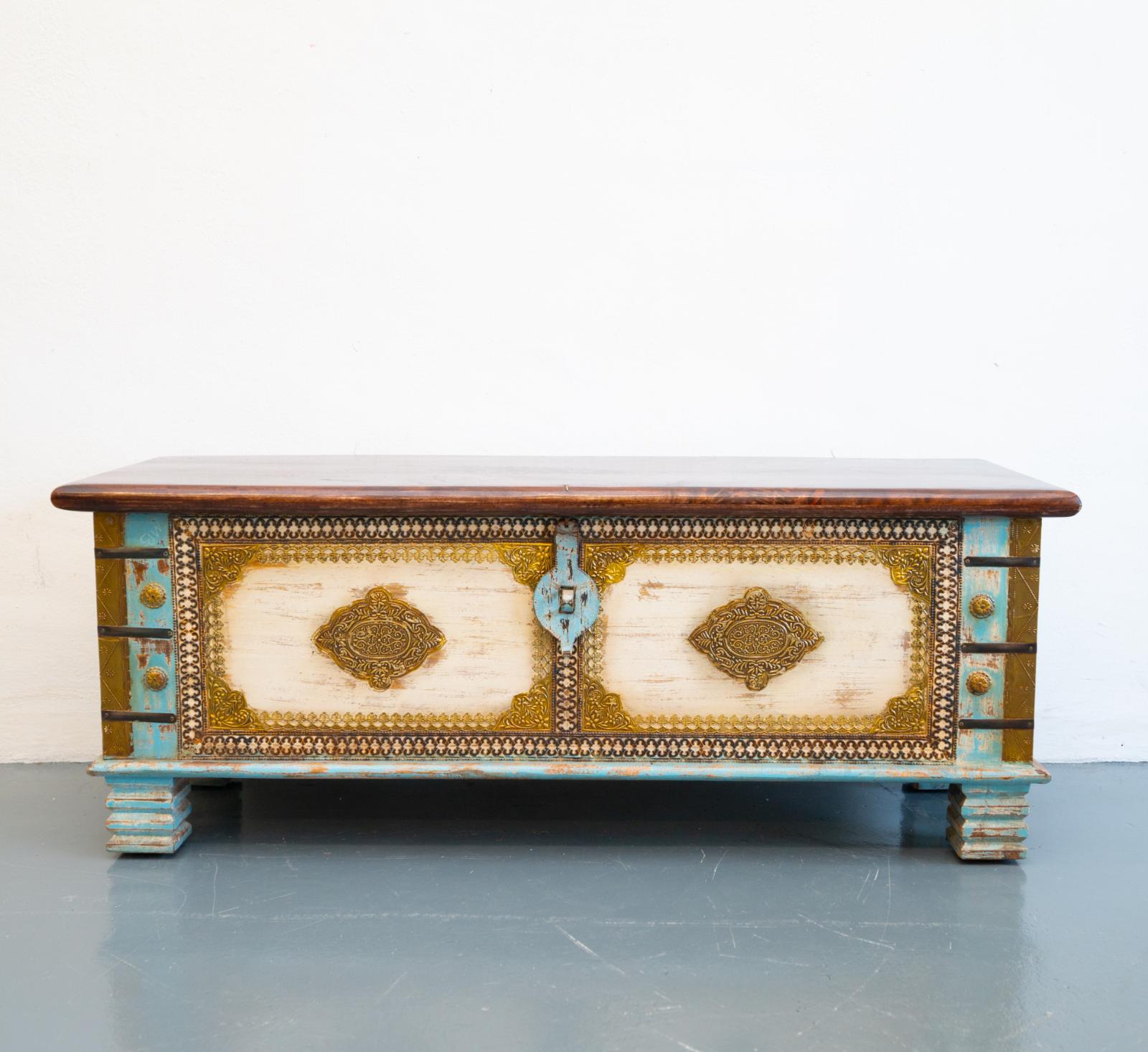 Gary Carved Wooden Storage Trunk