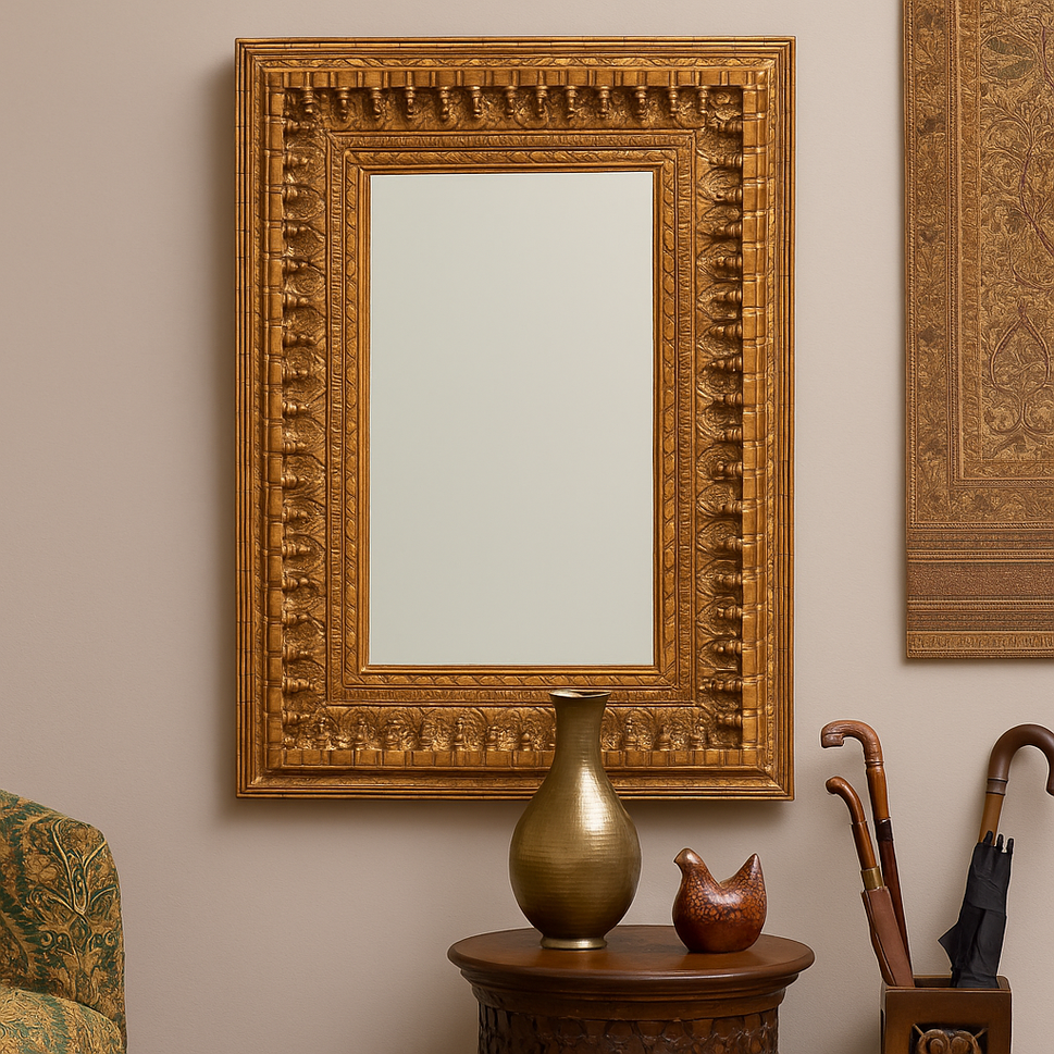 Solbur Hand Carved Wooden Mirror