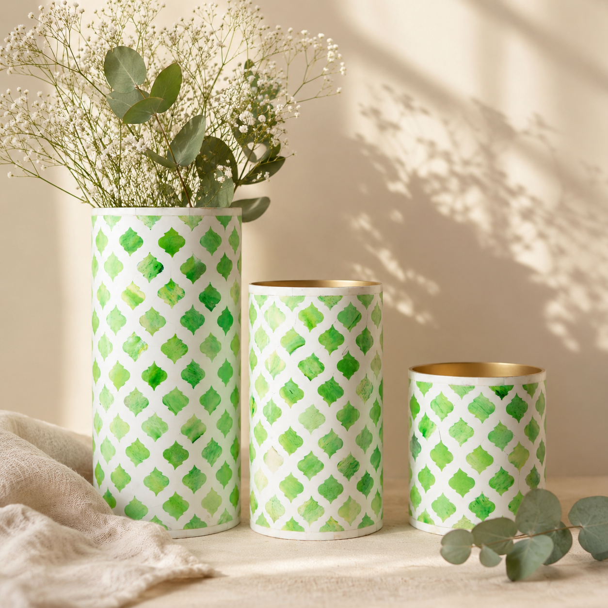 Maden Bone Inlay Vase
