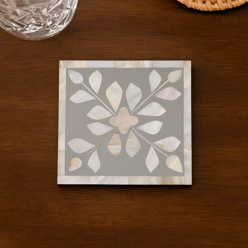 Chan Mother of Pearl Inlay Multi Colors Coaster
