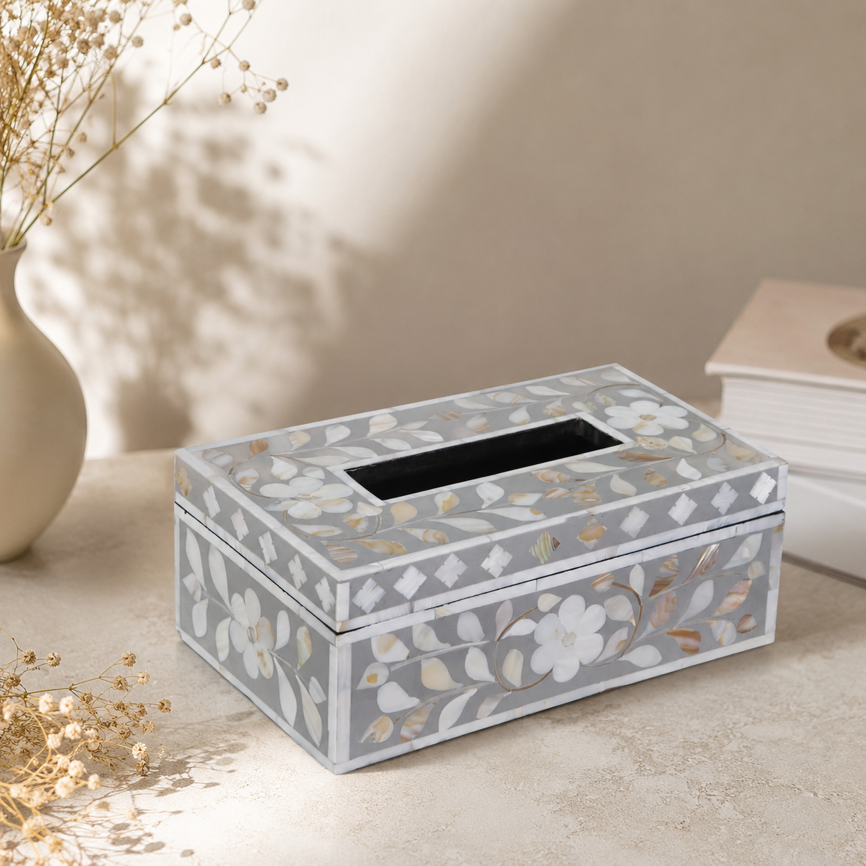 Maia Mother Of Pearl Inlay Tissue Box