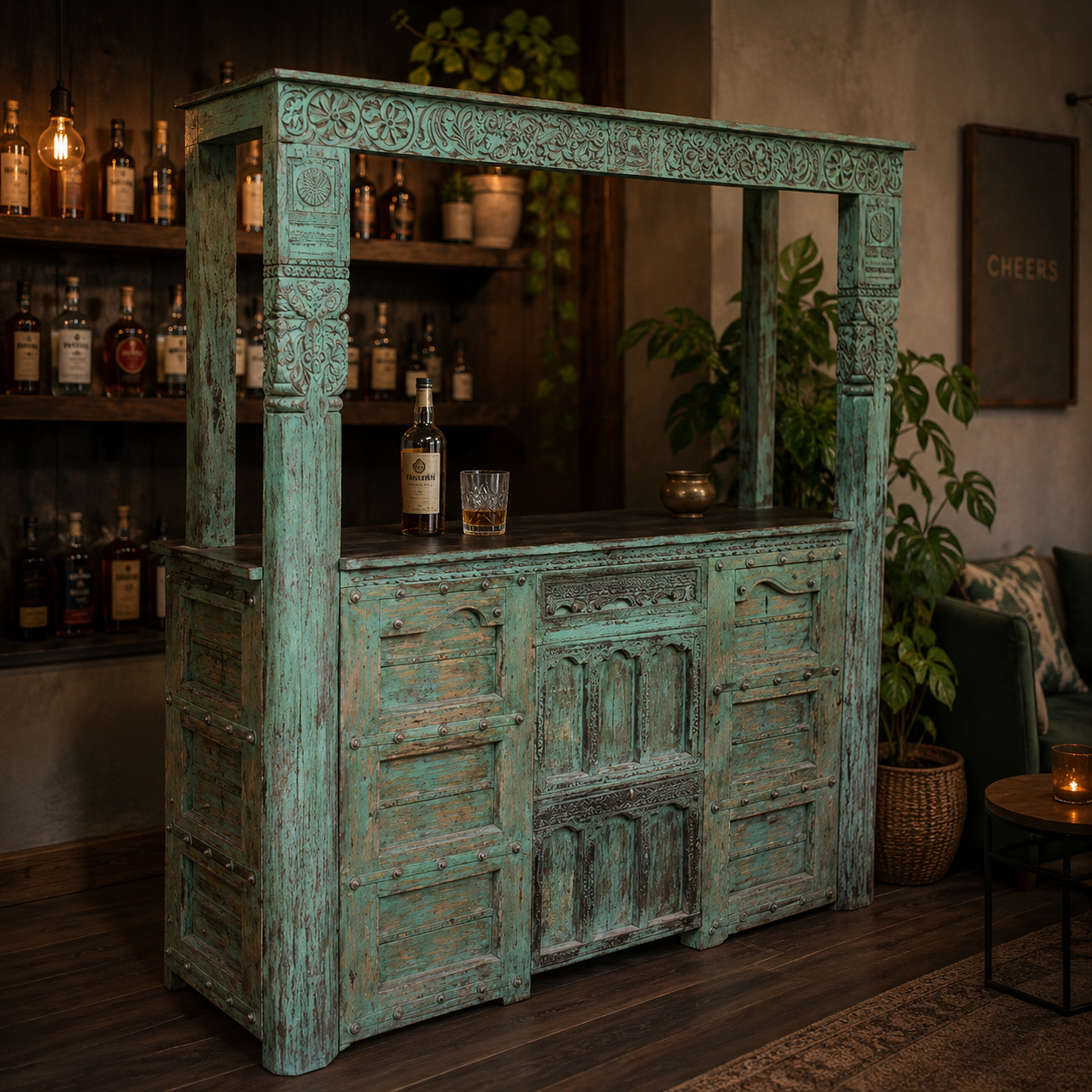 Carmen Wooden Bar counter