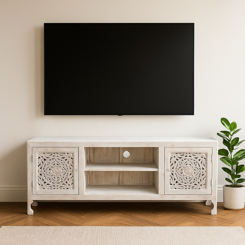 Ivva Hand Carved Wooden TV Cabinet