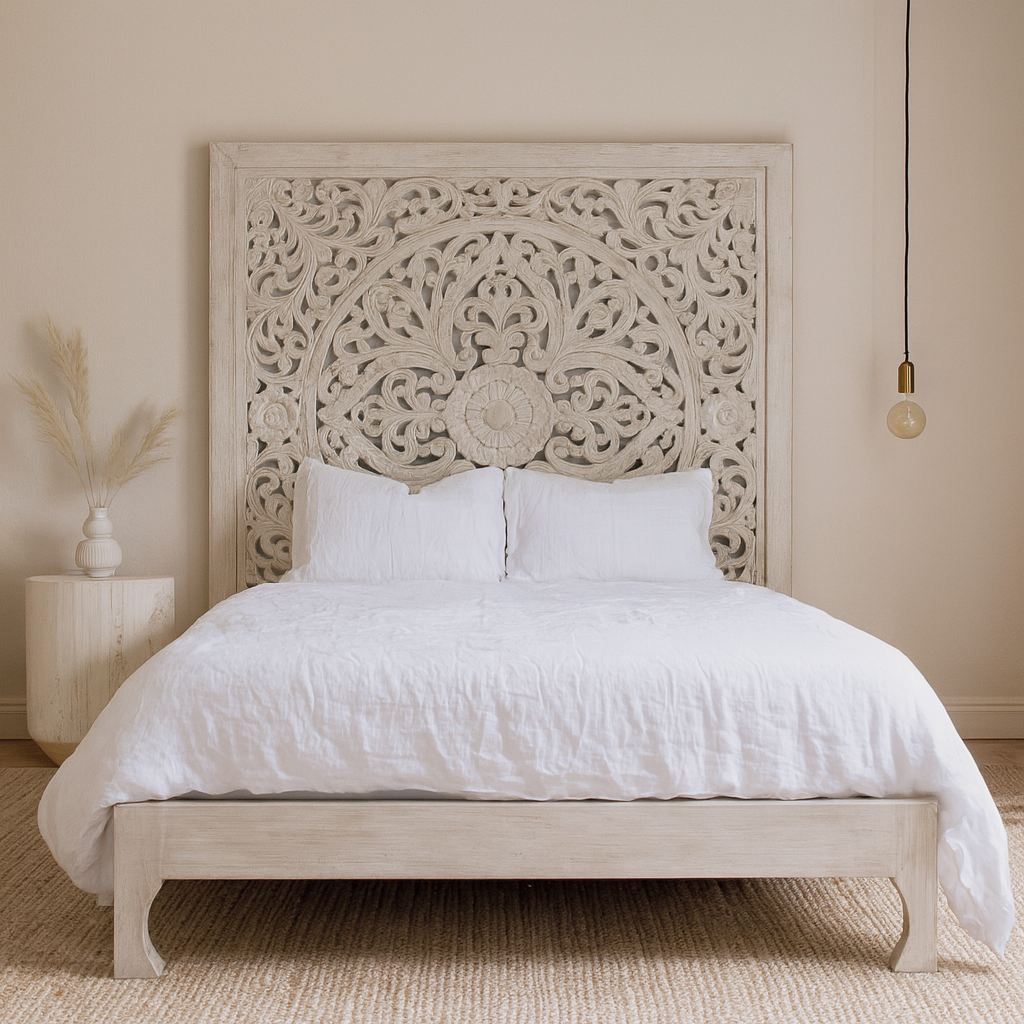 Raghav Wooden Hand Carved Bed Frame