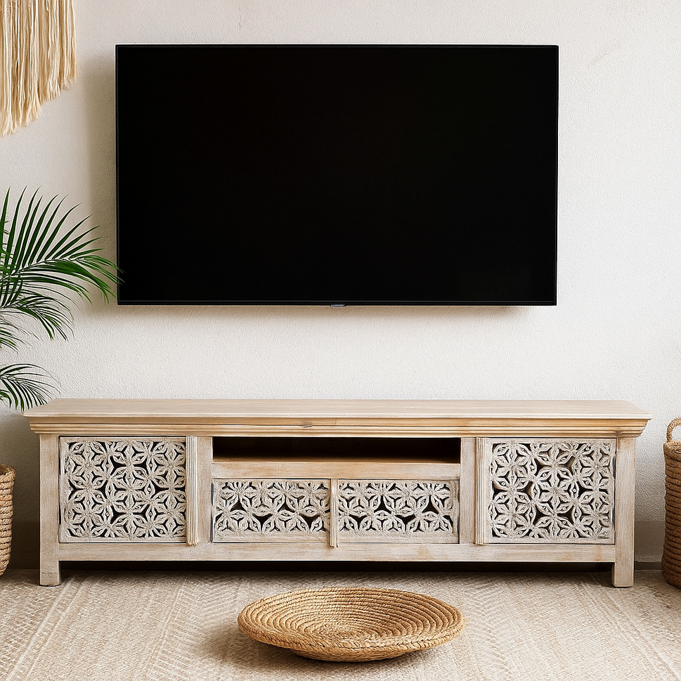 Jessica Hand Carved TV Cabinet