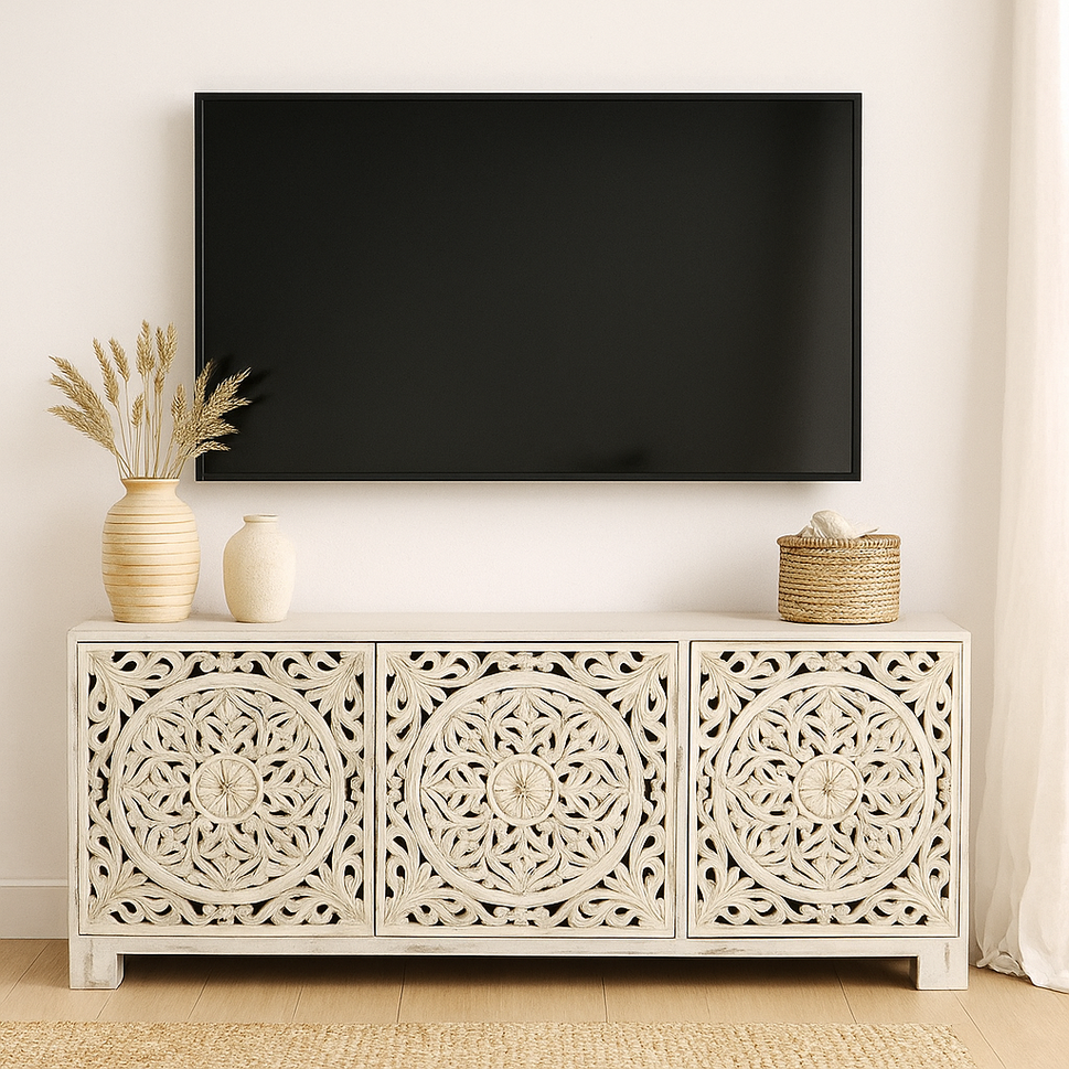 Lee Wooden Hand Carved TV Cabinet
