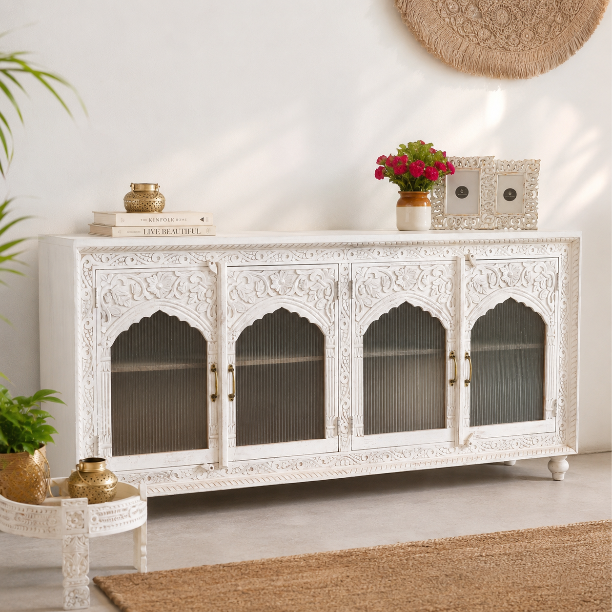 Travis Hand Carved Wooden Sideboard