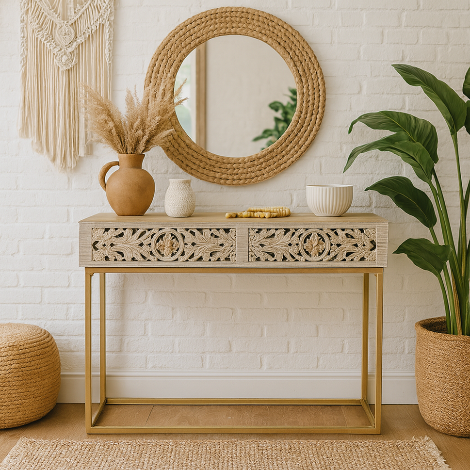 Eva Hand Carved Console Table