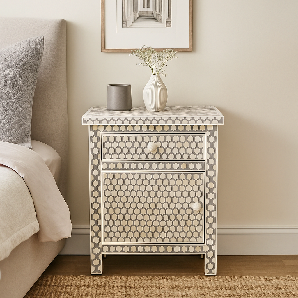 Amma Bone Inlay Bedside