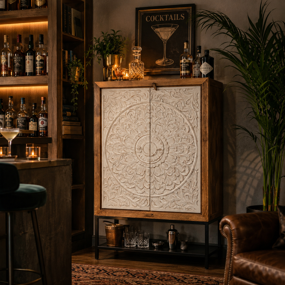 Helgu Wooden Bar Cabinet