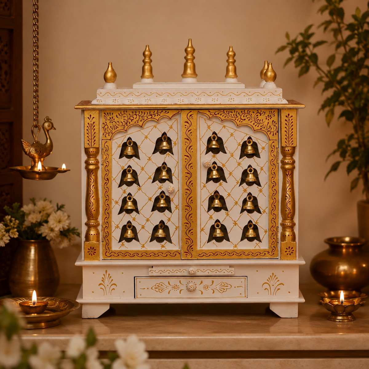 Rukmini Wooden Carved Mandir