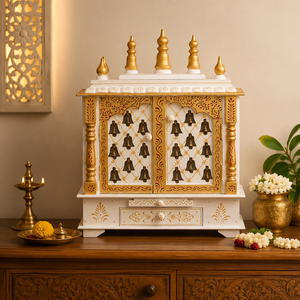 Diya Wooden Carved Mandir