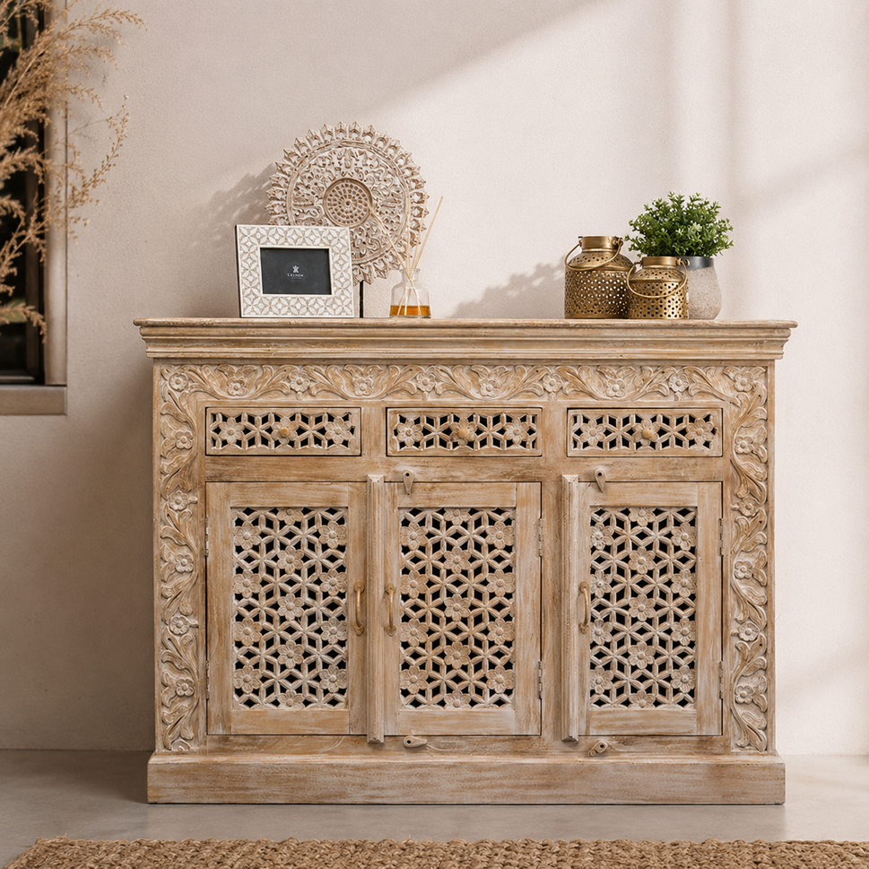 Amora Hand Carved Wooden Buffet