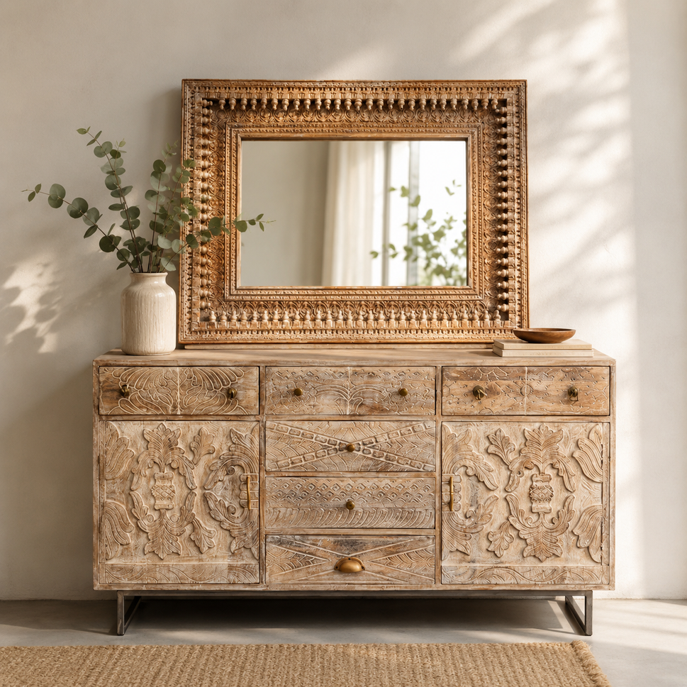 Rianna Hand Carved Side Board