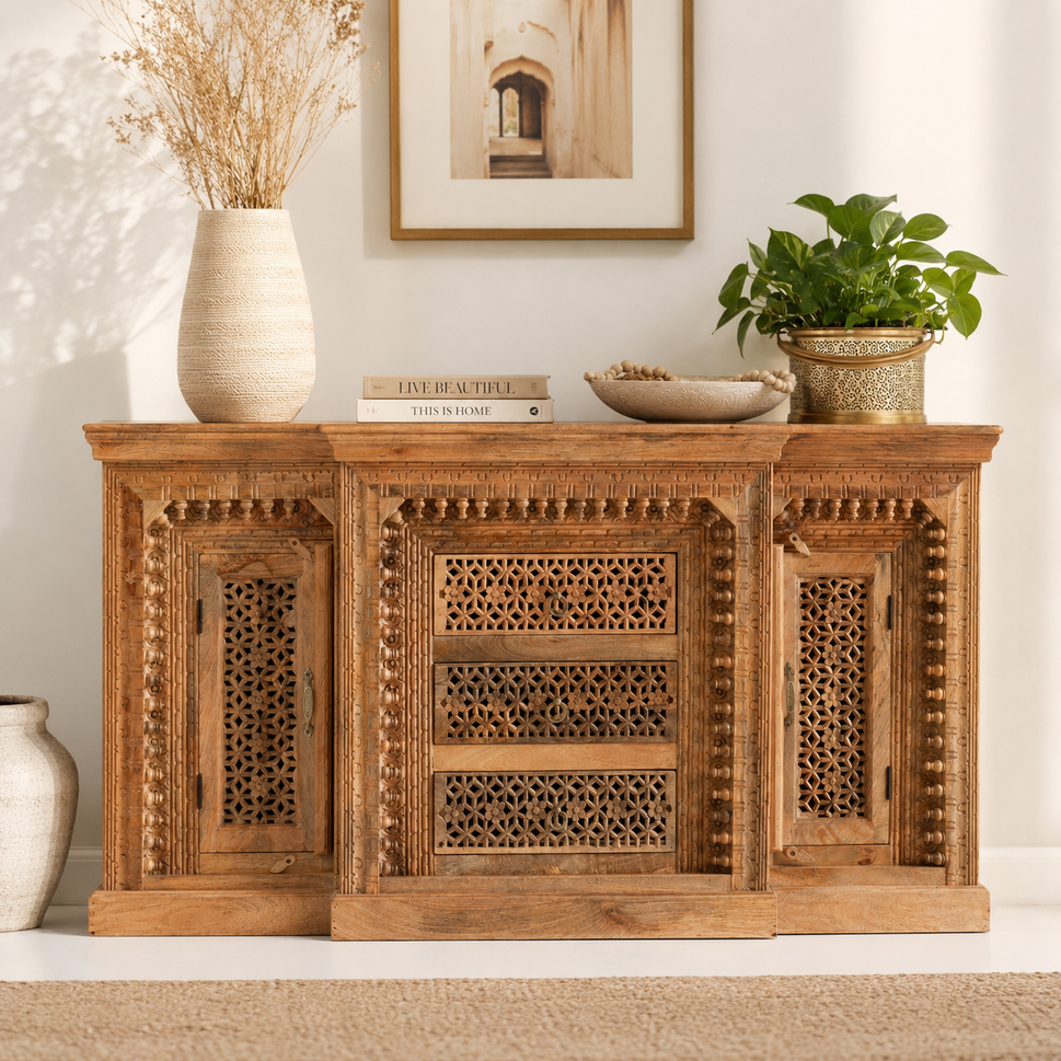 Roobi Hand Carved Side Board
