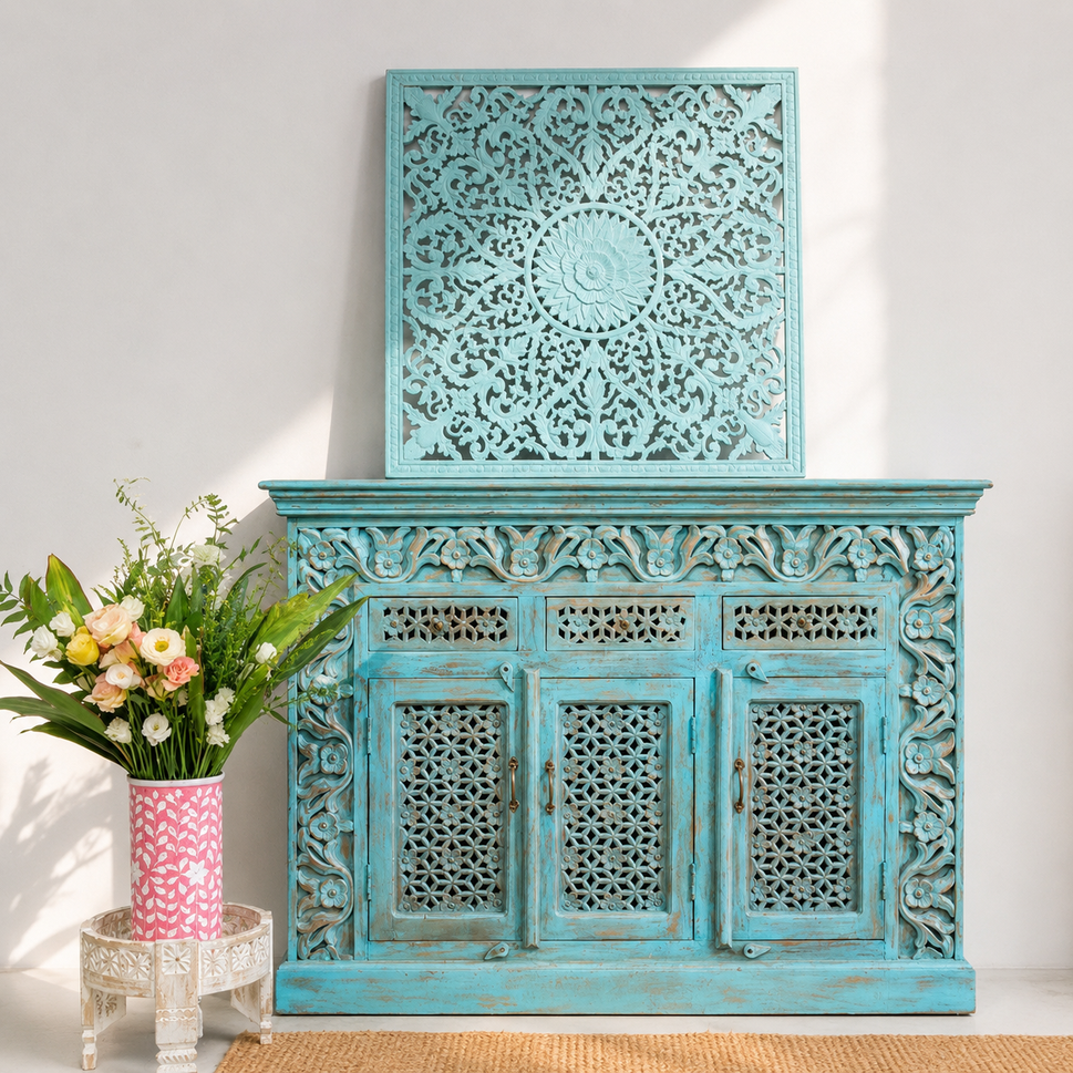 Amora Hand Carved Wooden Sideboard