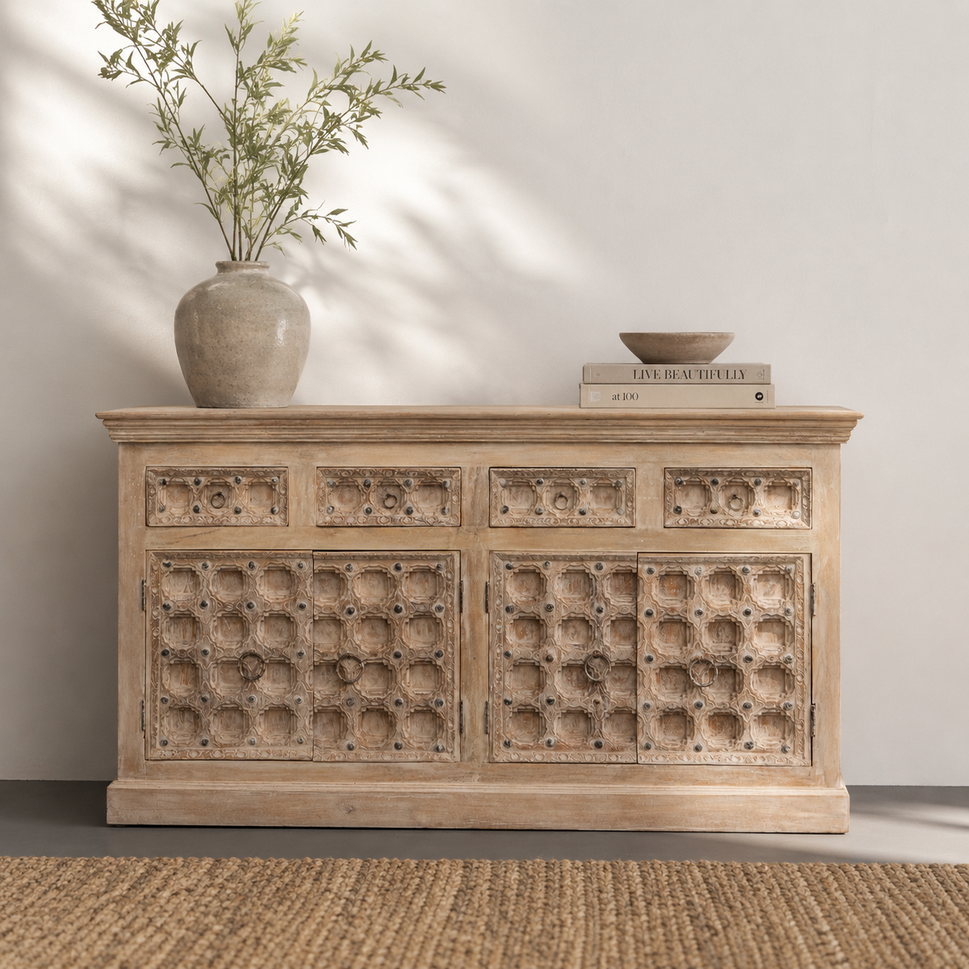 Zee Hand Carved Wooden Buffet