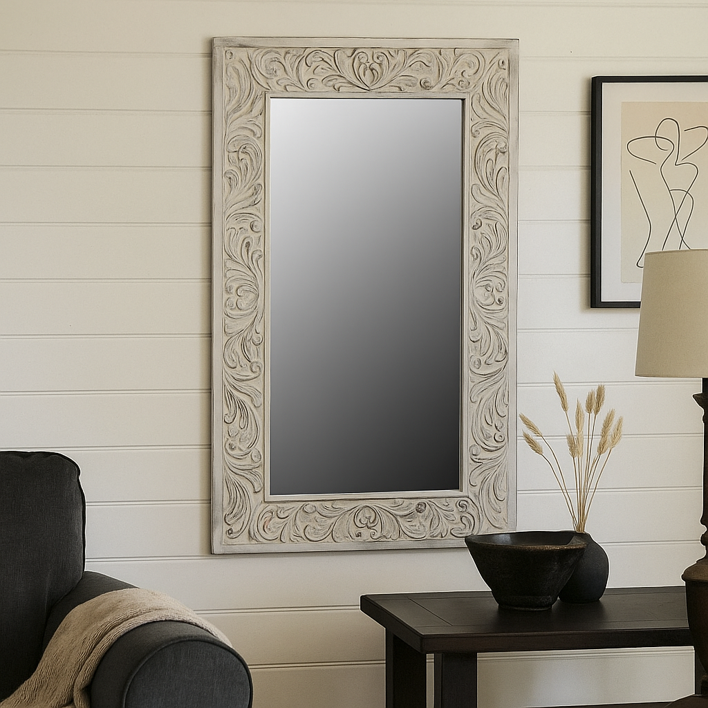 Eleanor Hand Carved Wooden Mirror