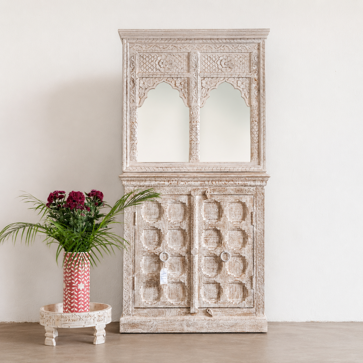 Bloom Carved Wooden Cabinet