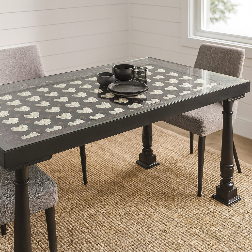 Maahi Carved Wooden Dining Table