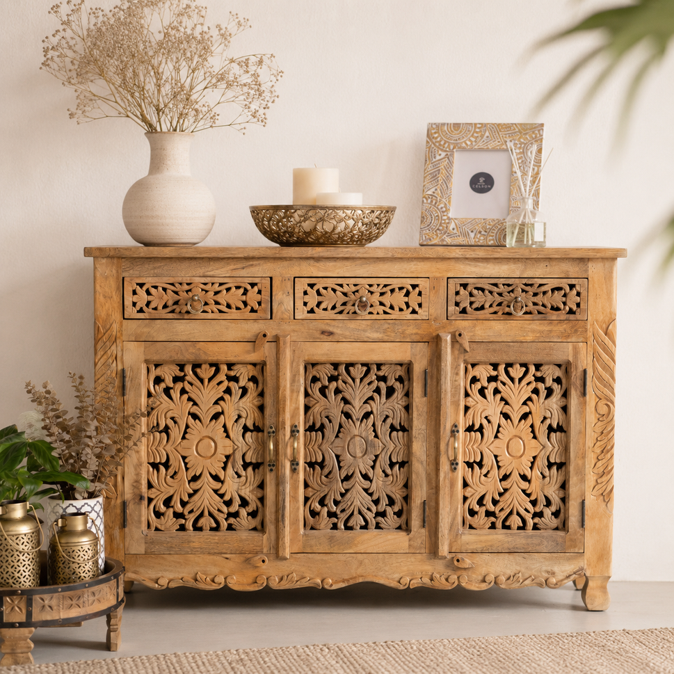 Rani Hand Carved Wooden Sideboard