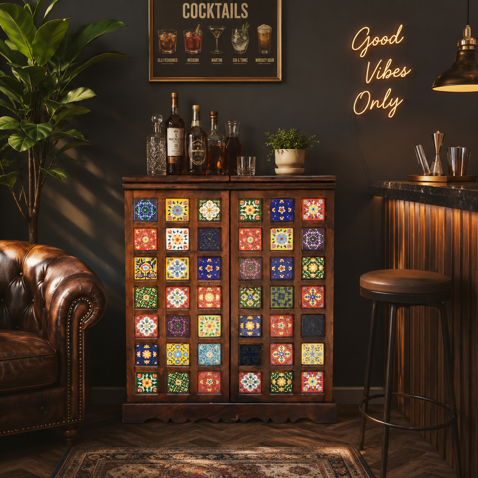 Troy Tile Bar Cabinet