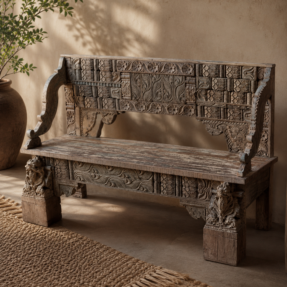 Ojas Wooden Hand Carved Sofa