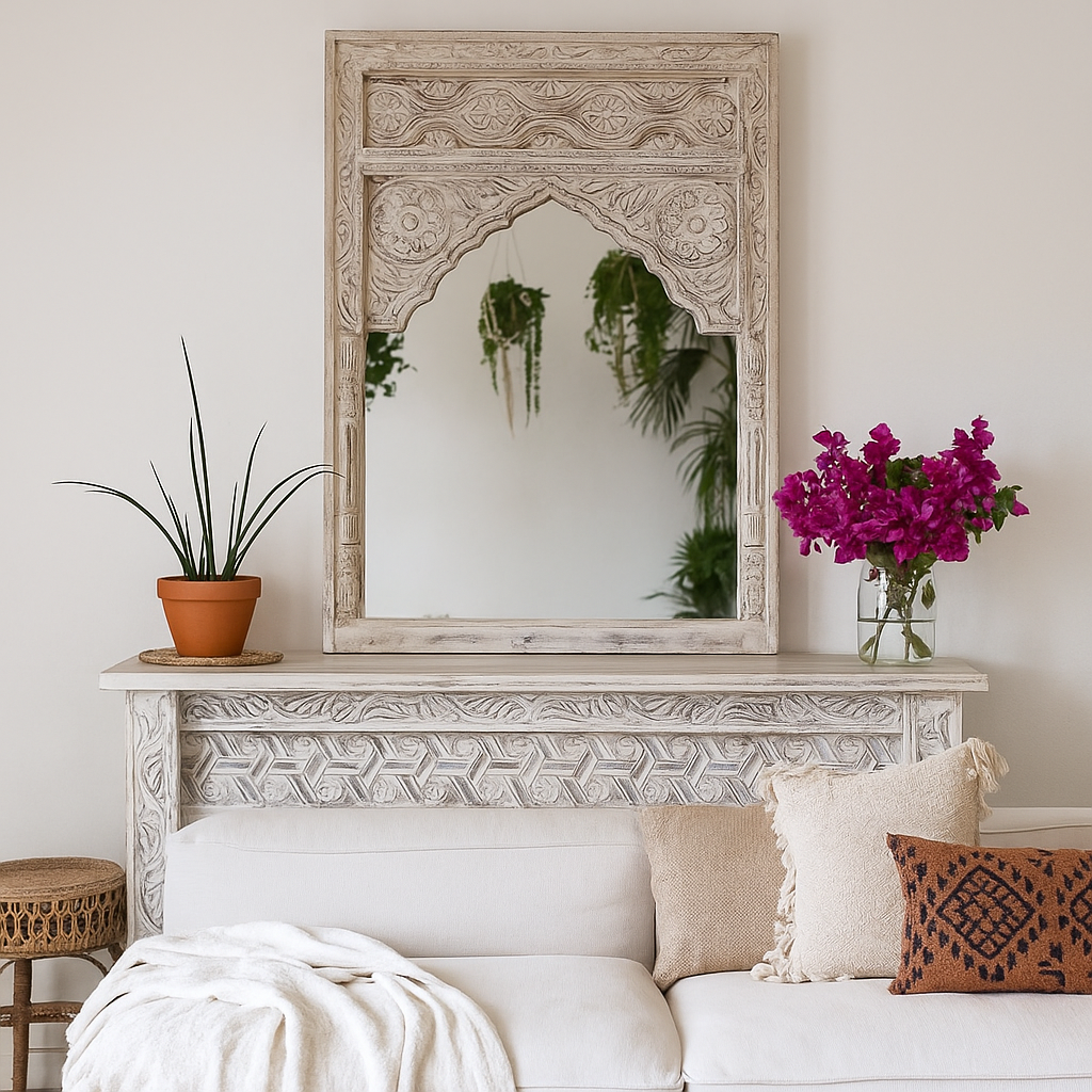 Mohan Hand Carved Wooden Mirror