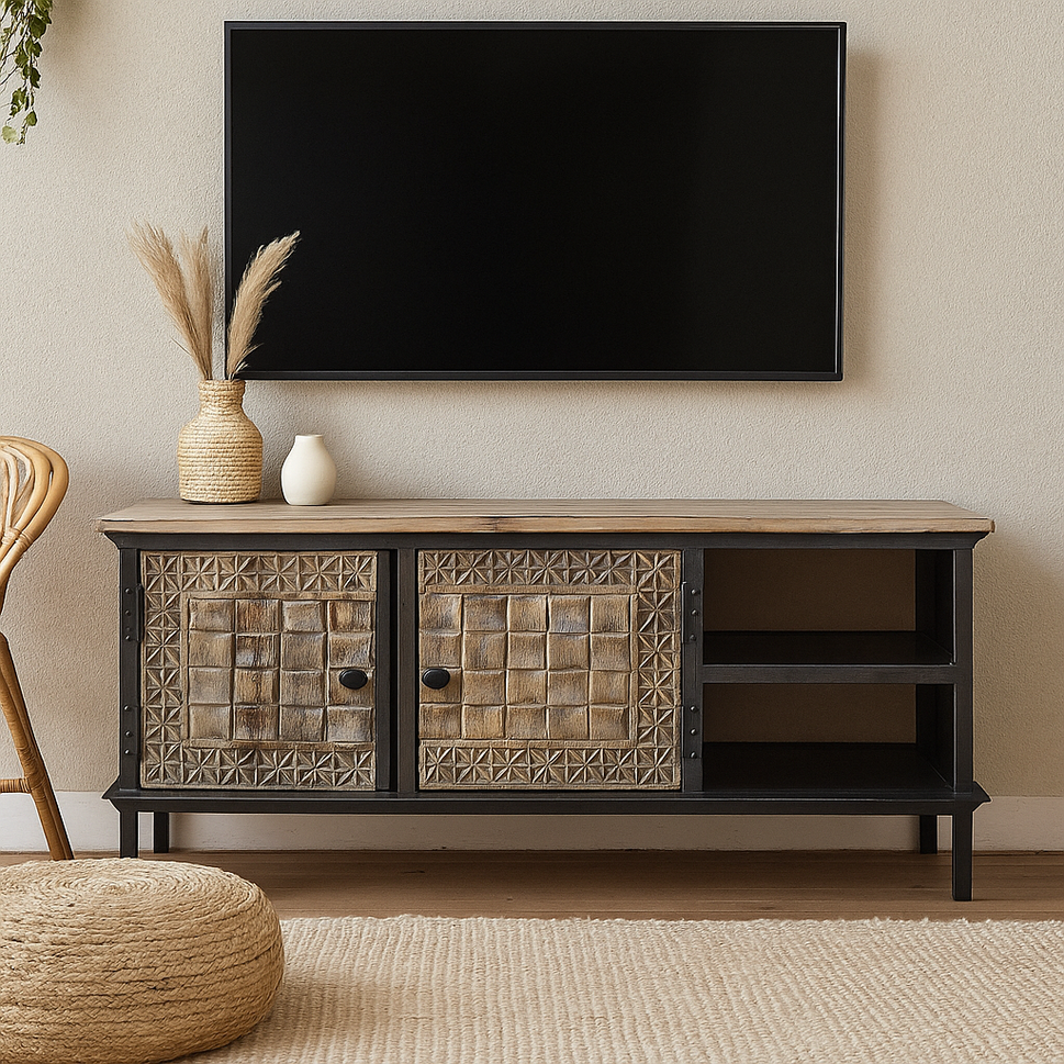 Austin Hand Carved Wooden TV Cabinet