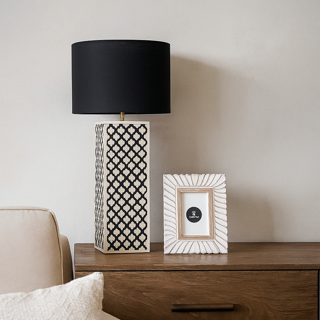 Suba Bone Inlay lamp with Shade