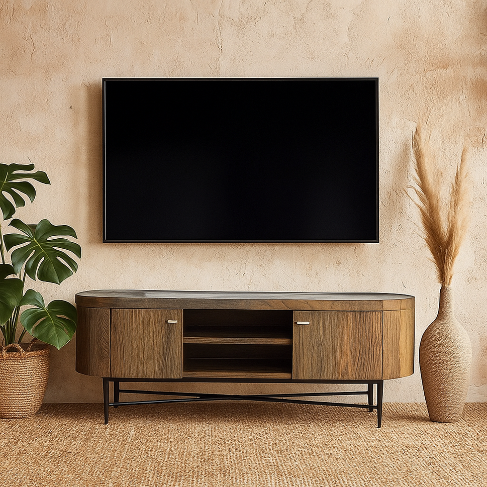 Leon Wooden TV Cabinet with Marble Top