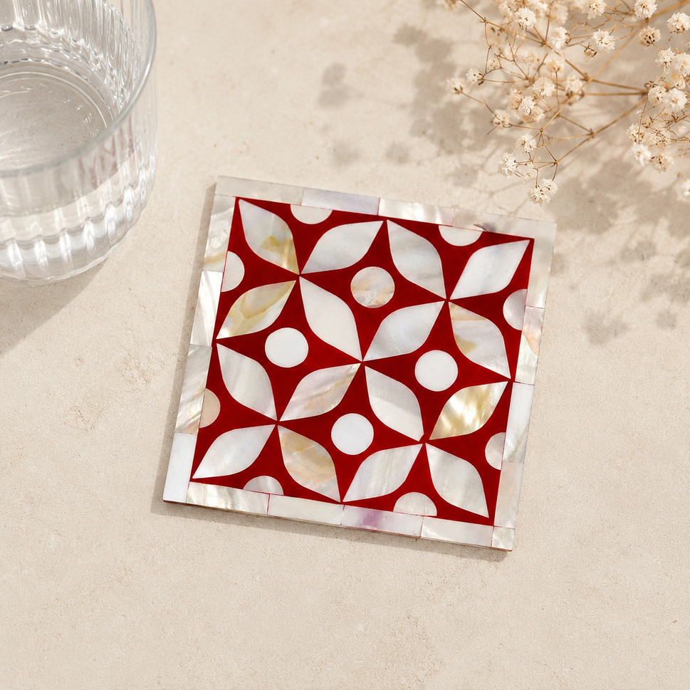 Lenny Mother of Pearl Inlay Coaster