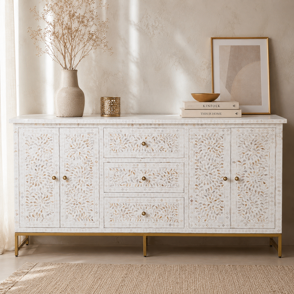 Maple Mother of Pearl Inlay Sideboard