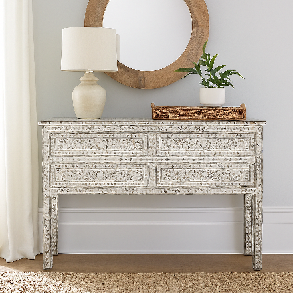 Porter Mother of Pearl Inlay Console Table