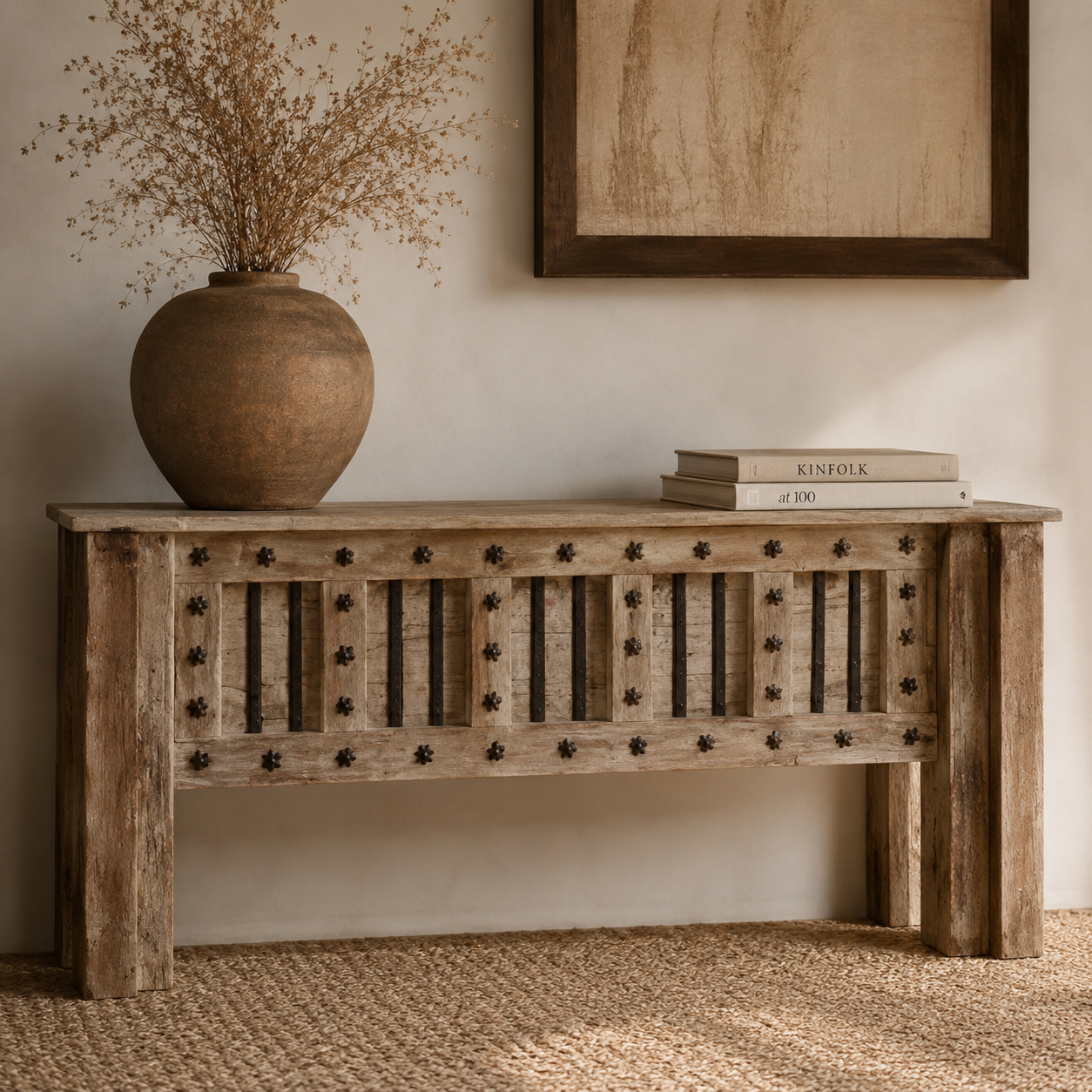 Raha Wooden Hand Carved Console Table