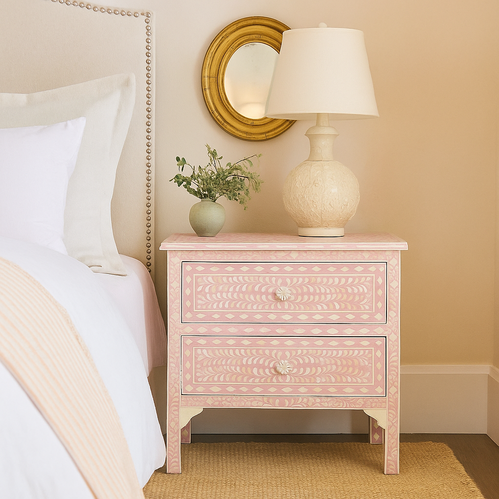 Tommy Bone Inlay Bedside