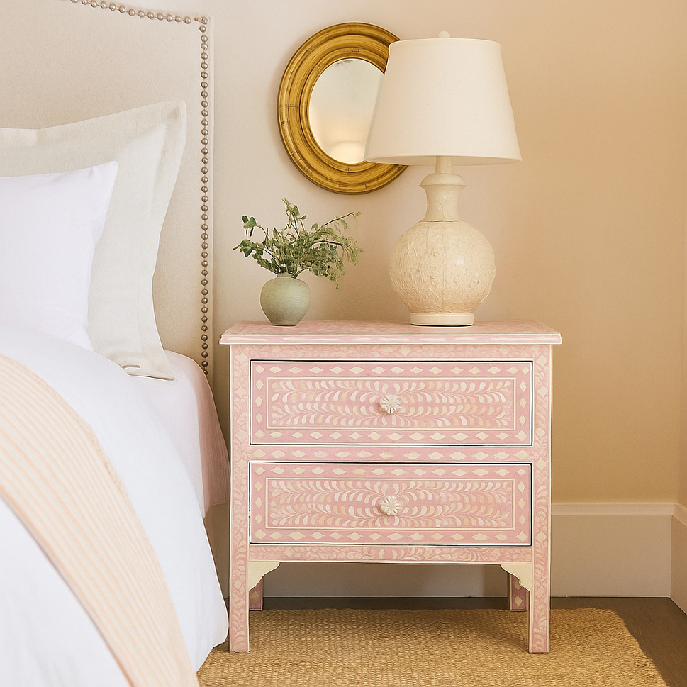 Tommy Bone Inlay Bedside