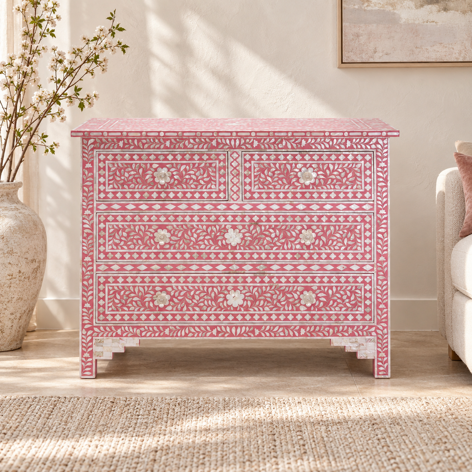 Anonna Mother of Pearl Inlay Chest of Drawer
